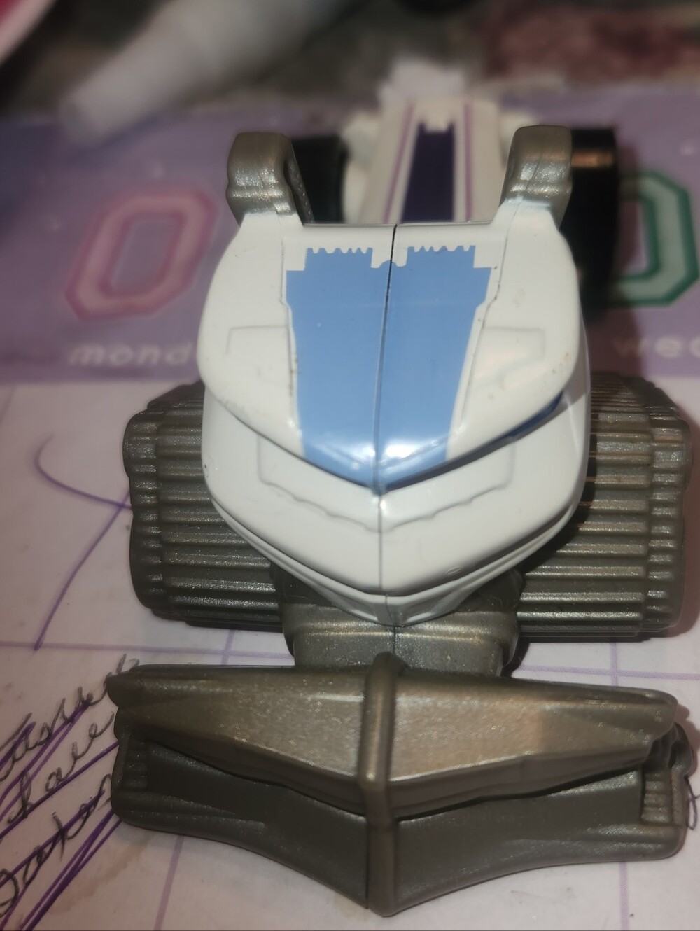 White and Light Blue Kids Racing Car Toy